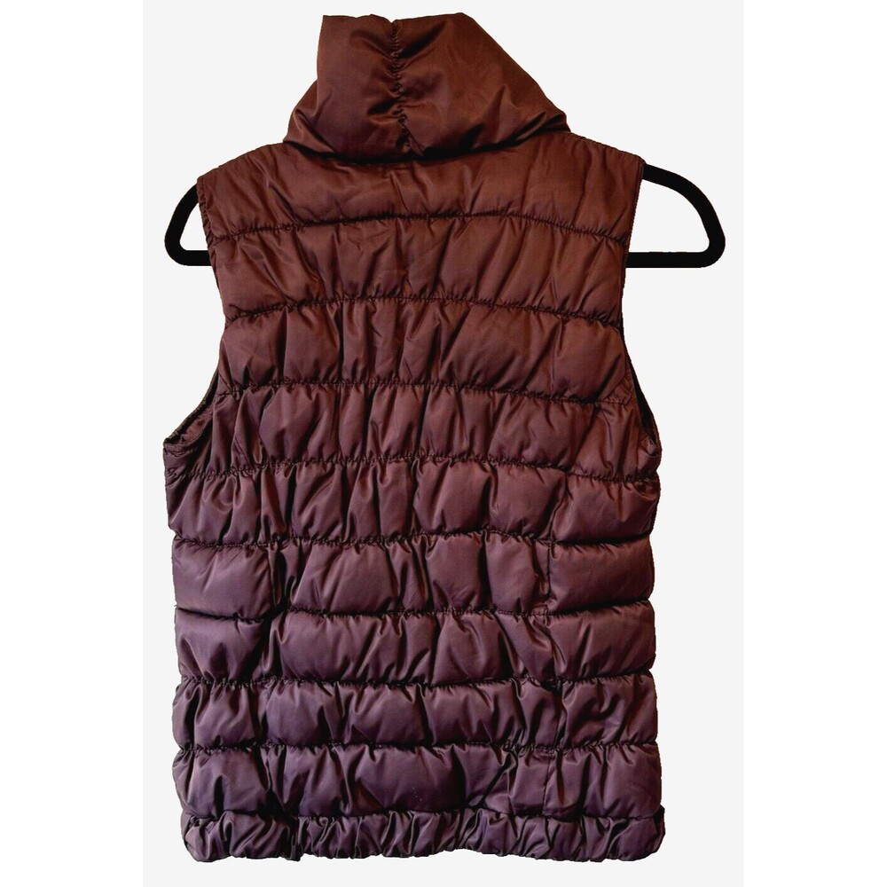 Coldwater Creek Puffer Vest Women Large XS 4-6 Dark Purple Quilted Full Zip - Picture 5 of 10